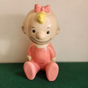 Peanuts Baby Pink Ceramics 1970s Cartoon Character Schwartz